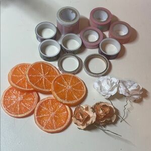 Bundle of washi tape and other craft supplies